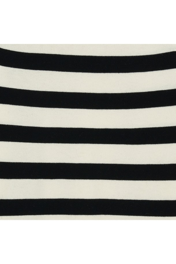 IOLO - 스웨터 - White Black Stripe Crewneck_White