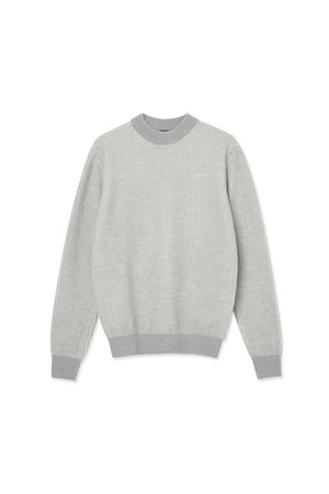 Two Tone Ribbed Half Mockneck