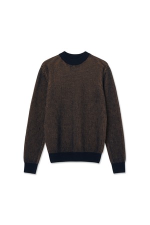 Two Tone Ribbed Half Mockneck