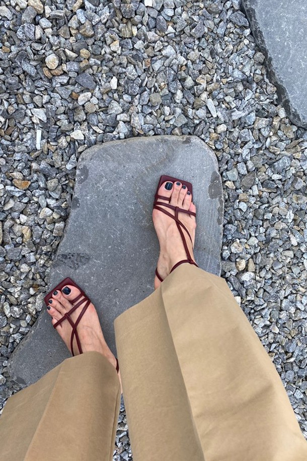 blanc sur blanc - 샌들 - Didie Sandals Leather Wine