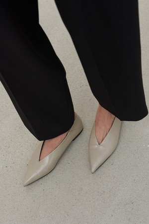 Inès Flat Leather Beige