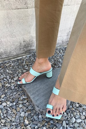 Lana Sandals Leather Mint Blue