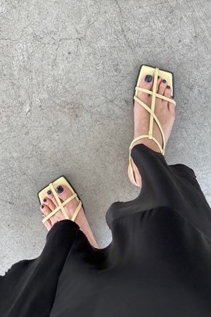 Yves Sandals Leather Lemon Yellow