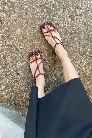 Yves Sandals Leather Wine