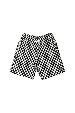 Checkerboard terry towel shorts