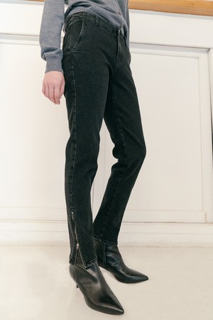 WASHING SLIM DENIM PANTS_BLACK