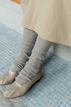 RIBBED KNIT LEG WARMER_SEPIA