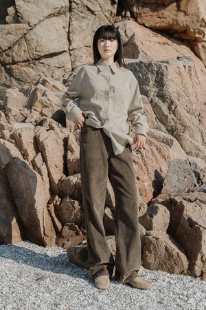 STRAIGHT CORDUROY PANTS_LIGHT KHAKI