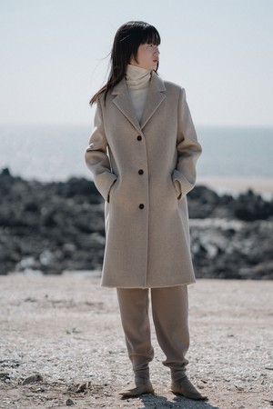 WOOL SINGLE BREASTED COAT_OATMEAL