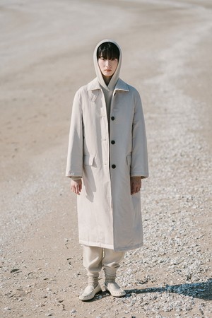 COTTON BLEND LONG DOWN COAT_ECRU