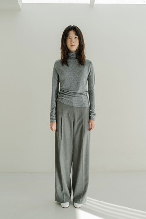 SIDE SHIRRING JERSEY TOP_GREY