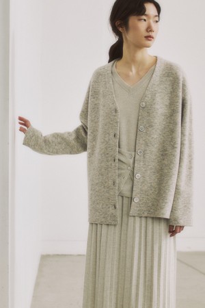 [23SS]PALE BEIGE WOOL BLEND DOUBLE FACED KNIT OUTER