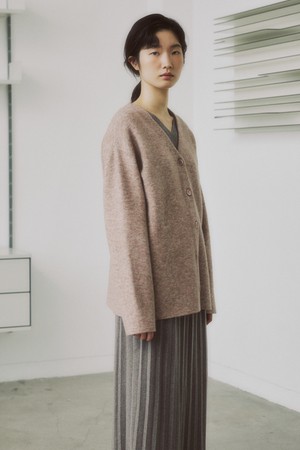 [23SS]SEPIA WOOL BLEND DOUBLE FACED KNIT OUTER