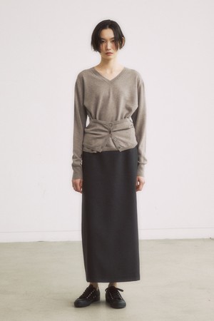 [23SS]BLACK H LINE LONG SKIRT