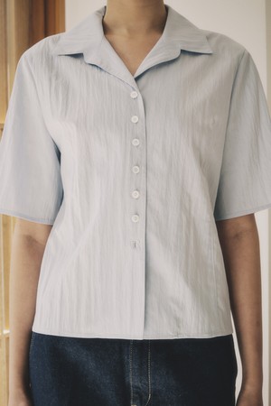 [23SS] SKY BLUE HALF SLEEVE OPEN COLLAR SHIRTS