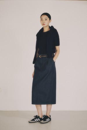 [23SS] INDIGO TWO TUCK SKIRT