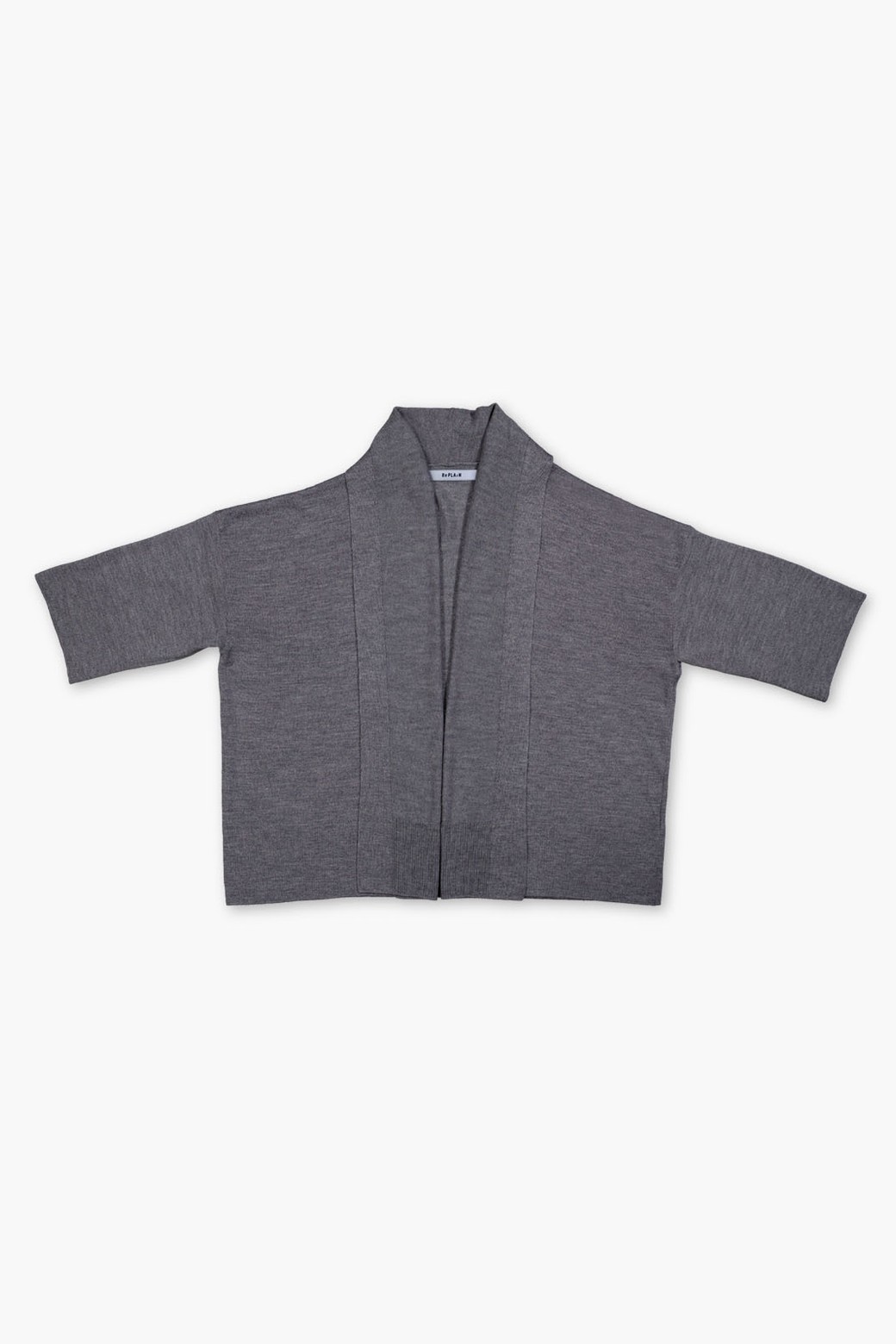 RePLAIN - 가디건 - WOOL SHAWL CARDIGAN_GREY