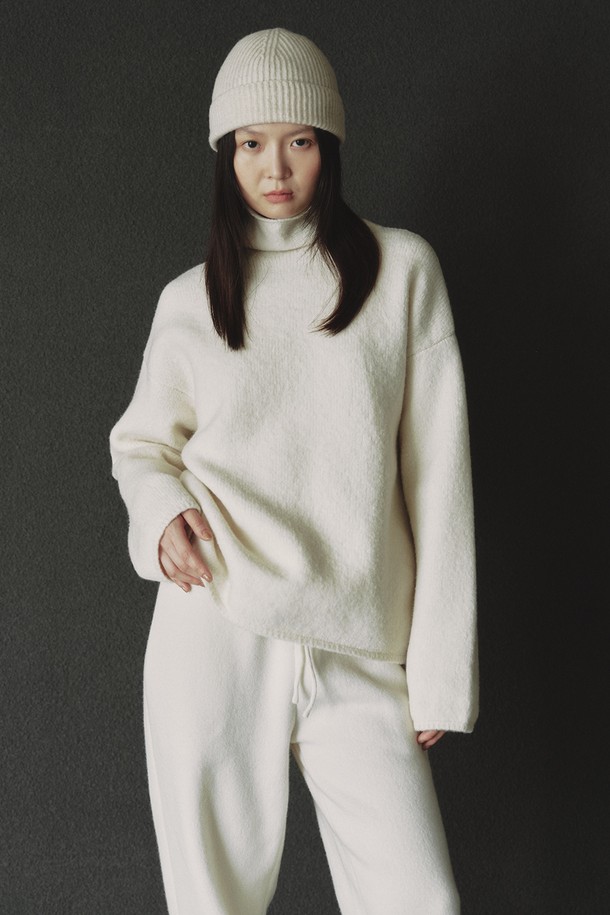 REPLAIN - 터틀넥 - SNOWY CHUNKY KNIT_IVORY