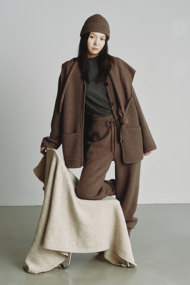 REPLAIN - 가디건 - CASHMERE 10 BOXY CARDIGAN_BROWN