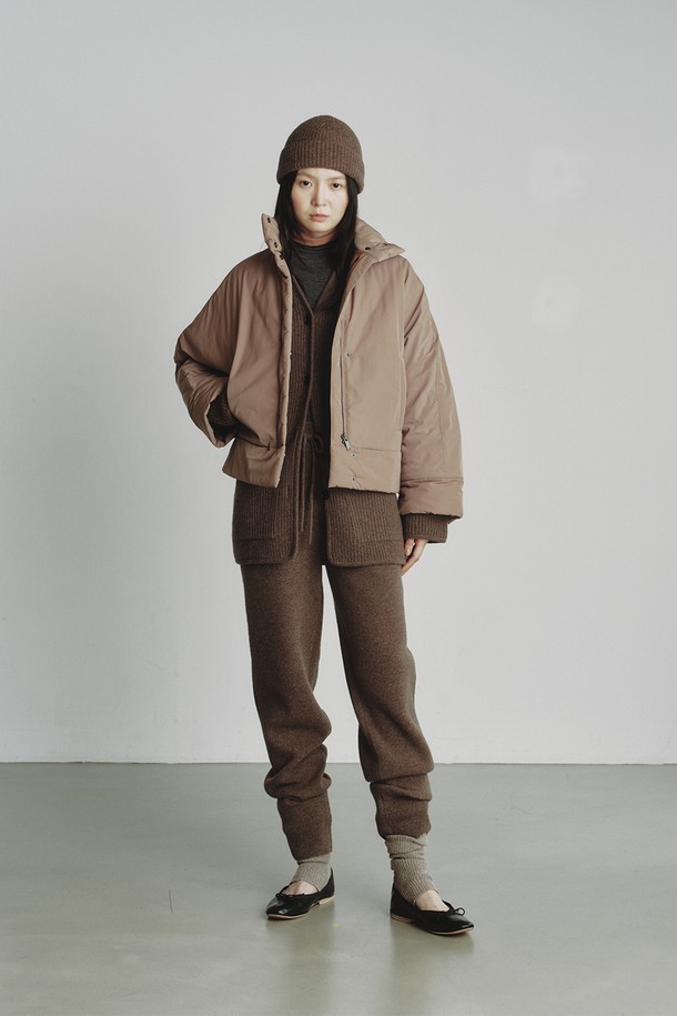 REPLAIN - 패딩 - HIGHNECK PADDING JUMPER_BEIGE