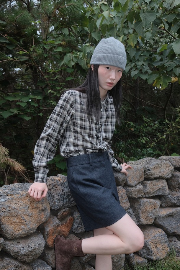 REPLAIN - 쇼트팬츠 - (YEONXJAE COLLABO) WOOL BLEND SHORTS_NAVY