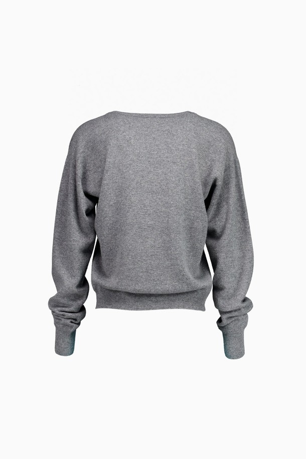 REPLAIN - 스웨터 - CASHMERE 30 V-NECK KNIT_GREY