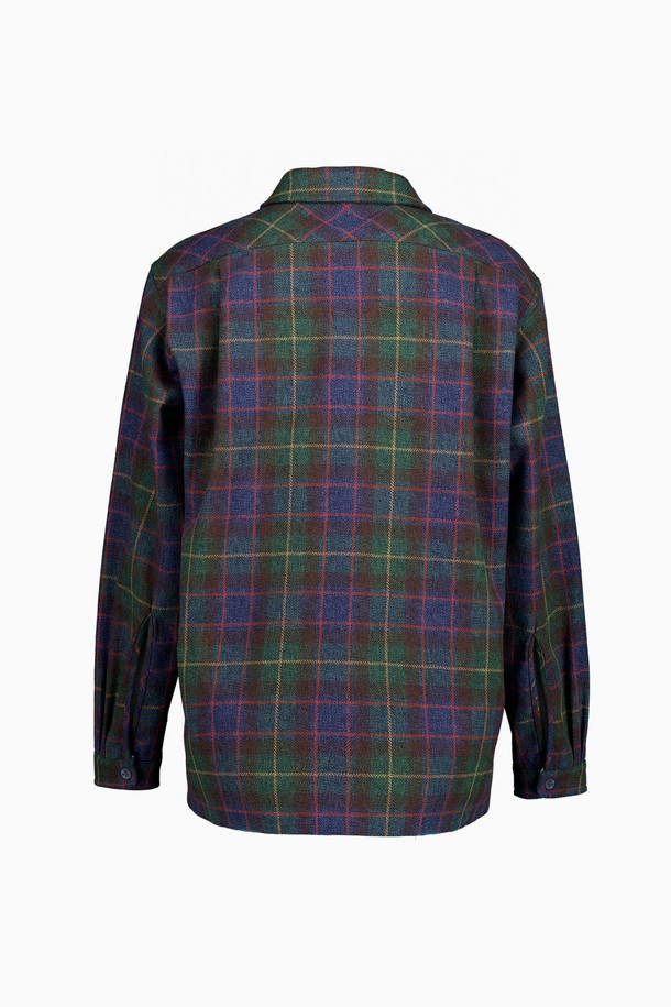 REPLAIN -  - OVERSIZE CHECK JACKET_MAUVE BLUE