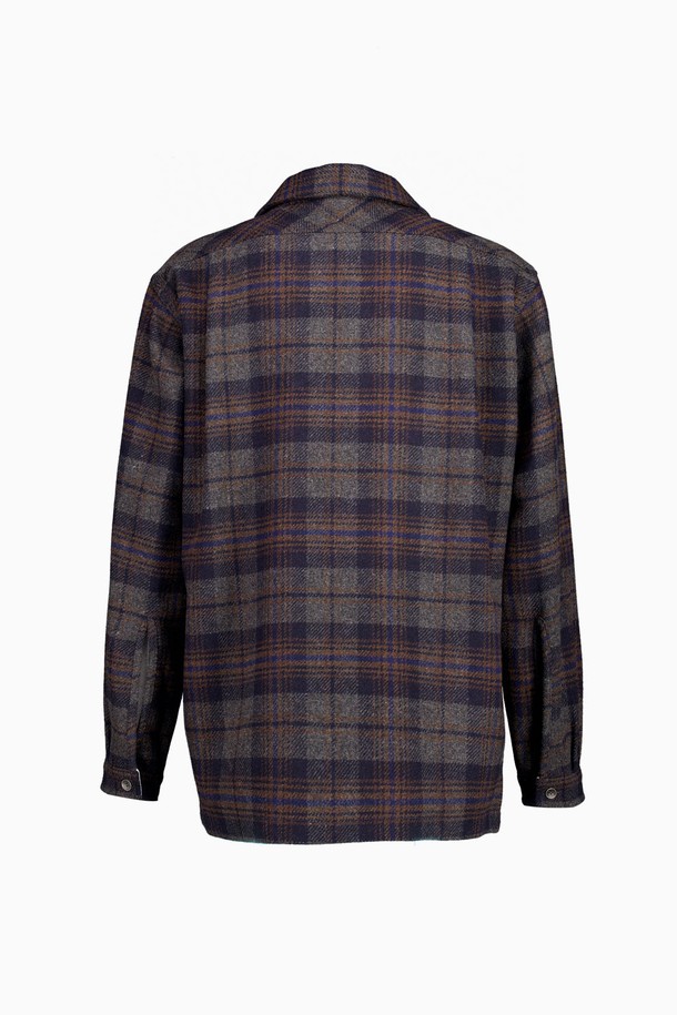 REPLAIN - 자켓 - OVERSIZE CHECK JACKET_DARK GREY