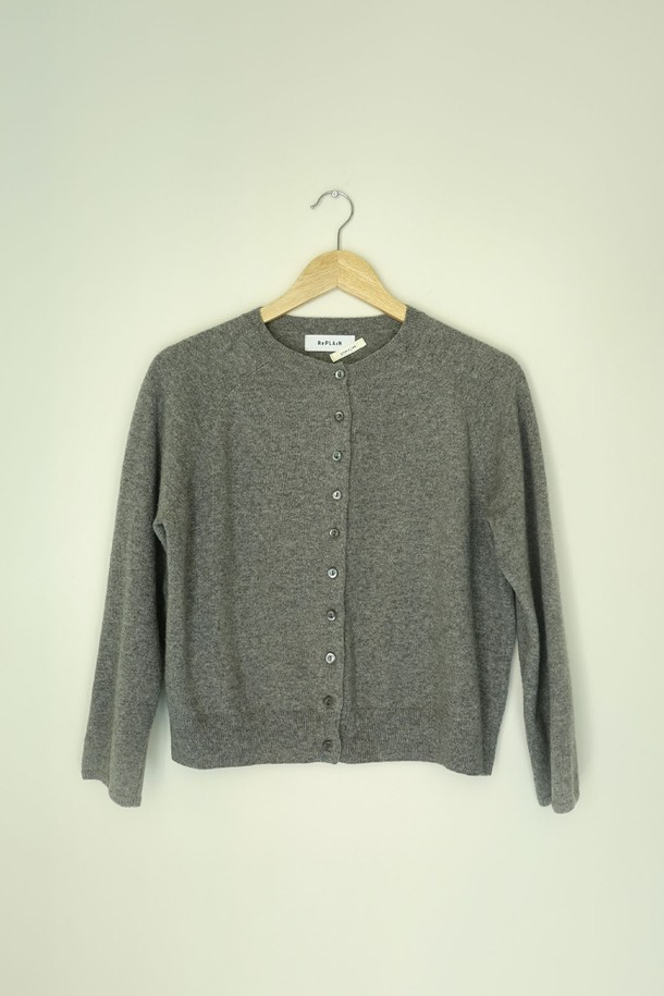 REPLAIN - 가디건 - (YEONXJAE COLLABO) WOOL CASHEMERE CARDIGAN_GREY