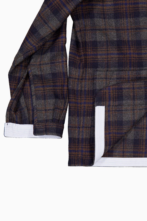 REPLAIN - 자켓 - OVERSIZE CHECK JACKET_DARK GREY