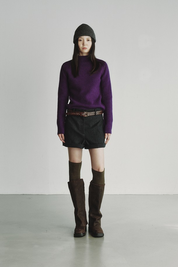 REPLAIN - 스웨터 - STITCH TURTLE KNIT_VIOLET