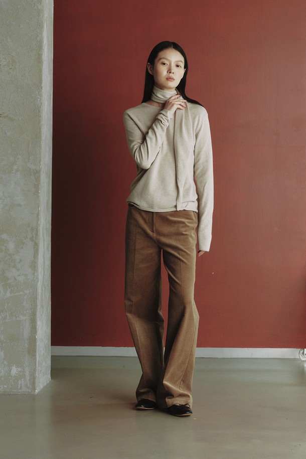 REPLAIN - 롱/미디팬츠 - CORDUROY STRAIGHT PANTS_BEIGE