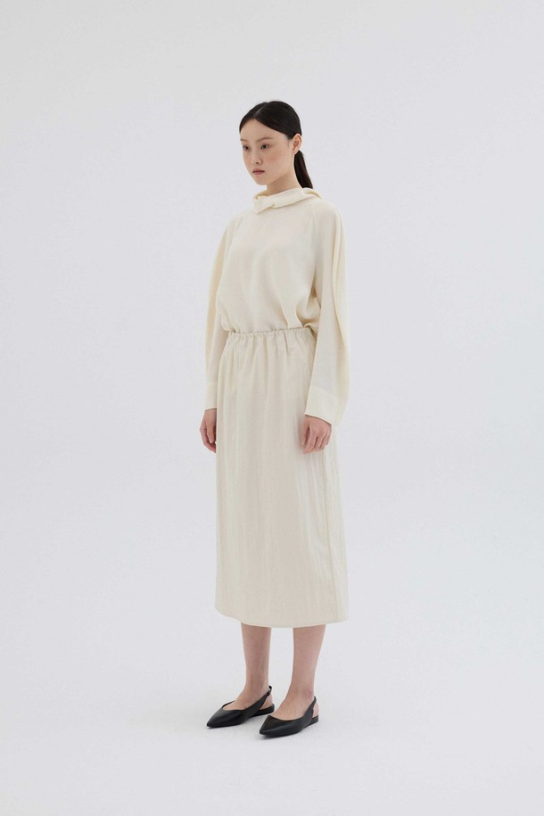 REPLAIN - 미디스커트 - VOLUME MIDI SKIRT _PALE BEIGE