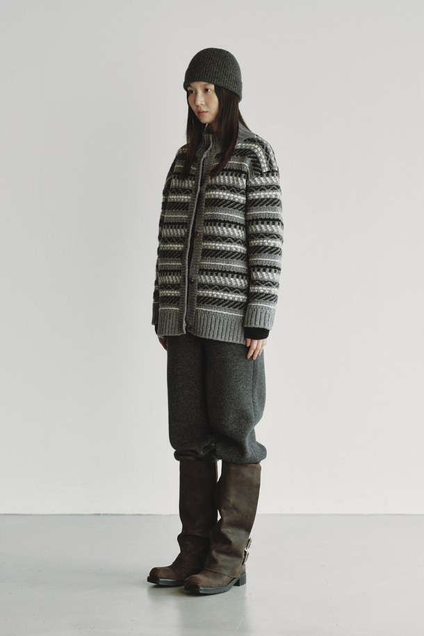 REPLAIN - 점퍼 - CHUNKY KNIT JUMPER_GREY