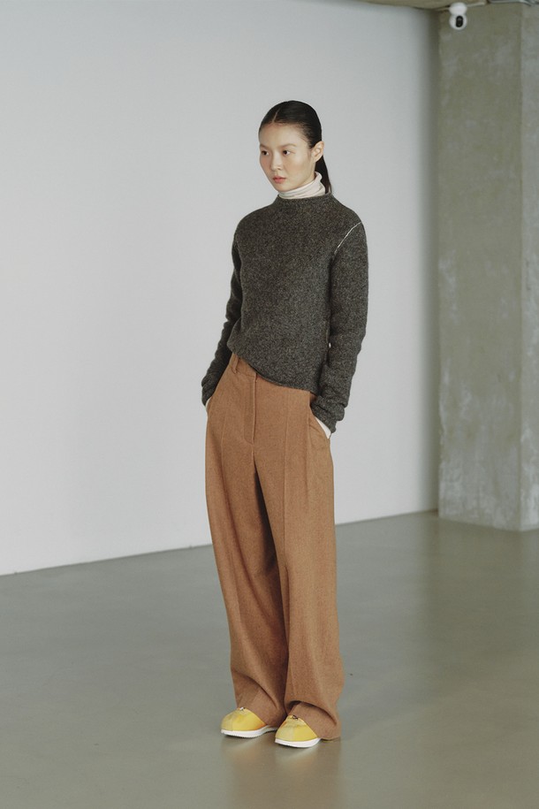 REPLAIN - 스웨터 - STITCH TURTLE KNIT_KHAKI GREY