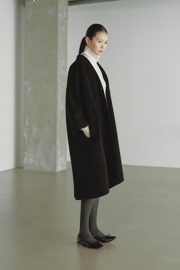 REPLAIN - 코트 - WOOL HANDMADE DOLMAN COAT_BLACK