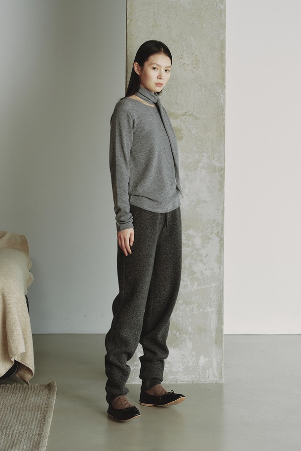 REPLAIN - 팬츠 - CASHMERE 10 JOGGER PANTS_DARK GREY