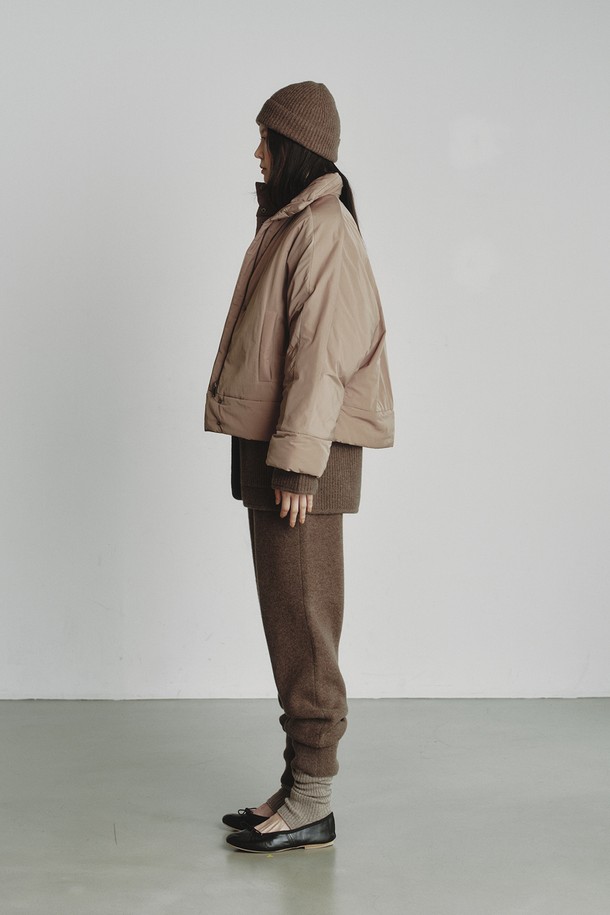 REPLAIN - 패딩 - HIGHNECK PADDING JUMPER_BEIGE