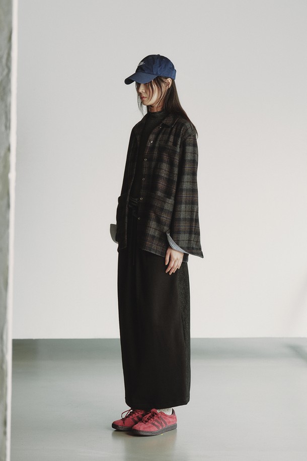 REPLAIN - 자켓 - OVERSIZE CHECK JACKET_DARK GREY