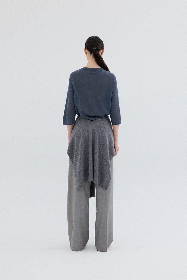 REPLAIN - 가디건 - WOOL SILK CARDIGAN_DARK GREY