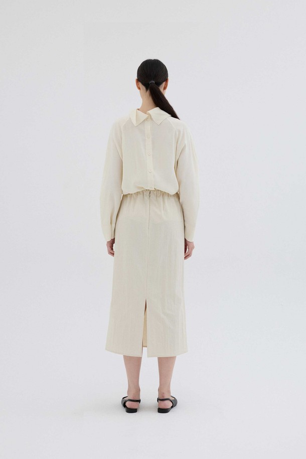 REPLAIN - 미디스커트 - VOLUME MIDI SKIRT _PALE BEIGE