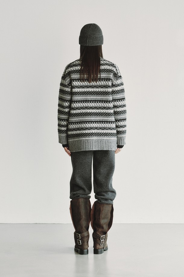 REPLAIN - 점퍼 - CHUNKY KNIT JUMPER_GREY