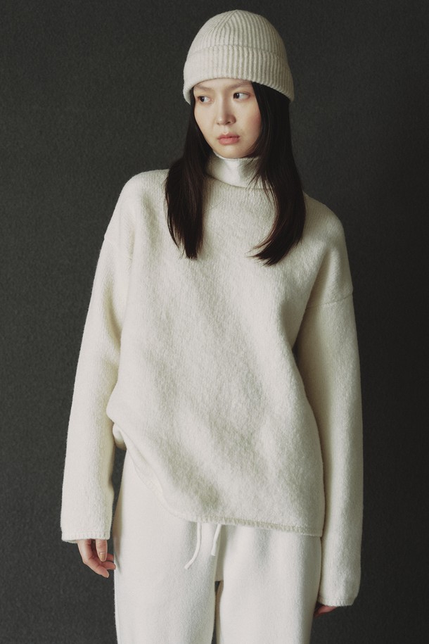 REPLAIN - 터틀넥 - SNOWY CHUNKY KNIT_IVORY