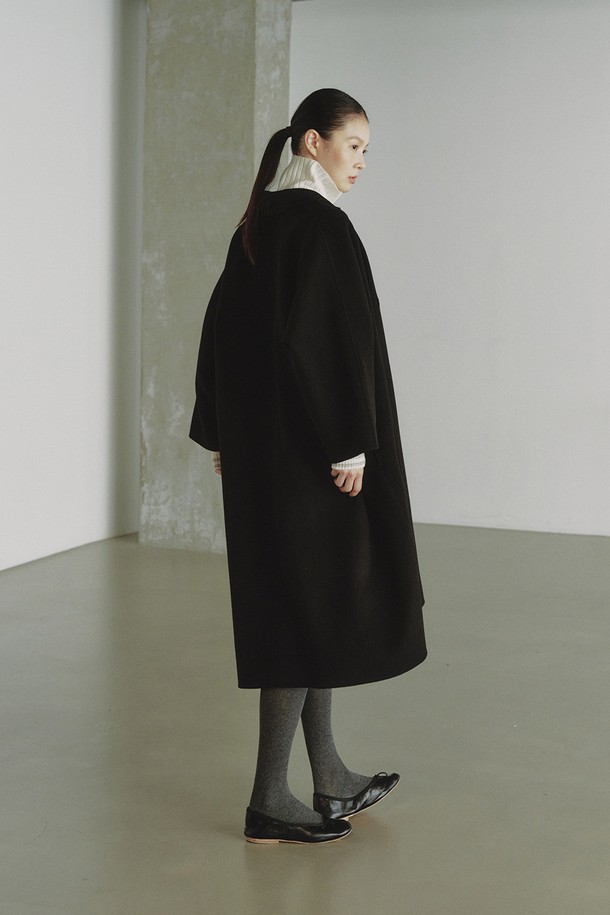 REPLAIN - 코트 - WOOL HANDMADE DOLMAN COAT_BLACK