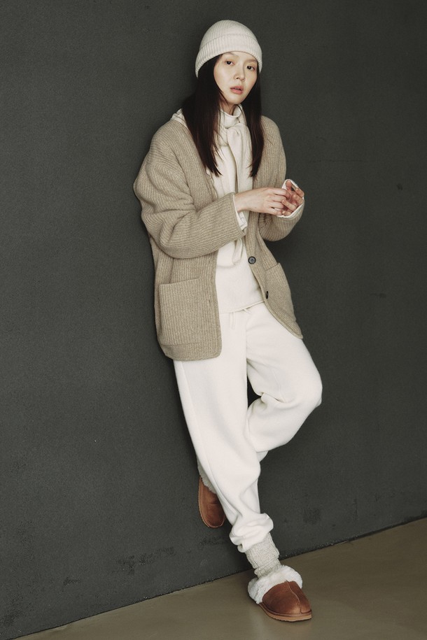 REPLAIN - 가디건 - CASHMERE 10 BOXY CARDIGAN_BEIGE