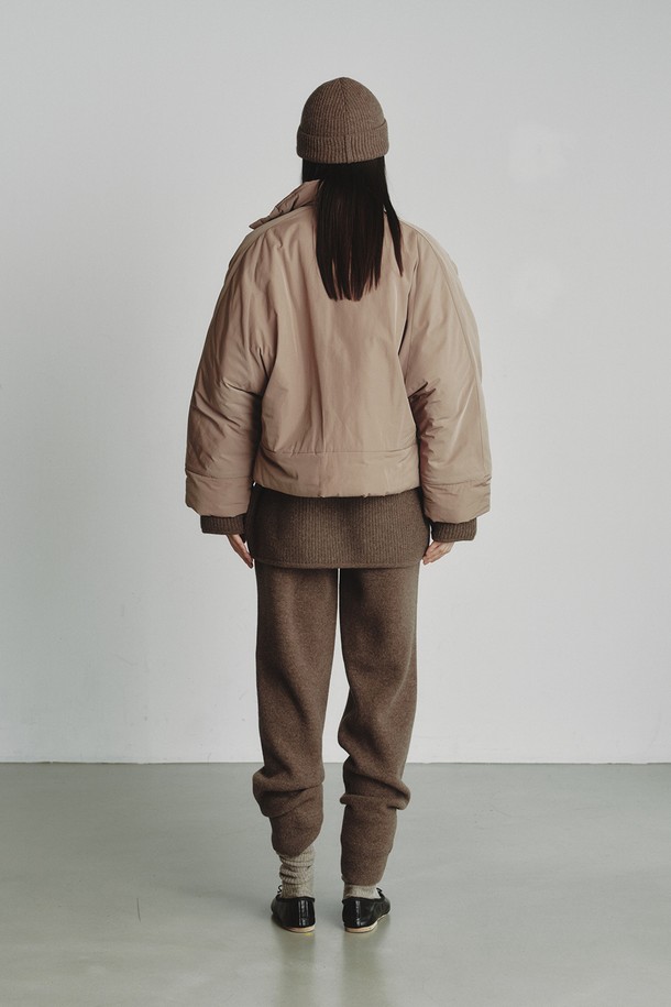 REPLAIN - 패딩 - HIGHNECK PADDING JUMPER_BEIGE