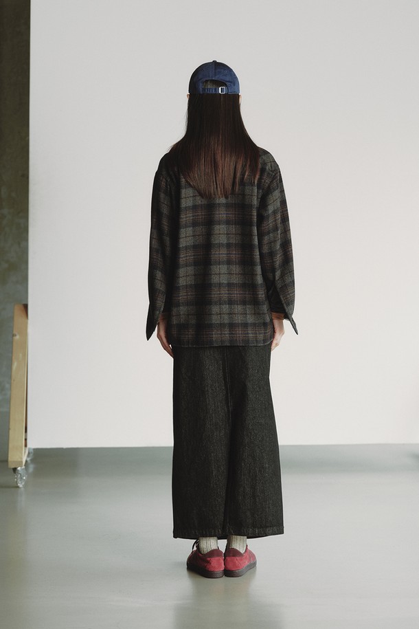 REPLAIN - 자켓 - OVERSIZE CHECK JACKET_DARK GREY