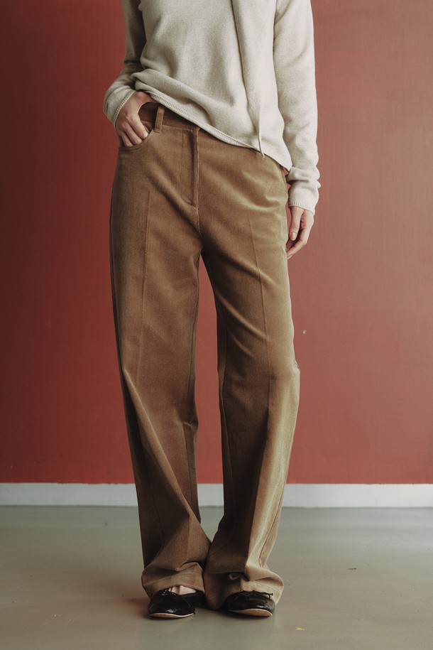 REPLAIN - 롱/미디팬츠 - CORDUROY STRAIGHT PANTS_BEIGE