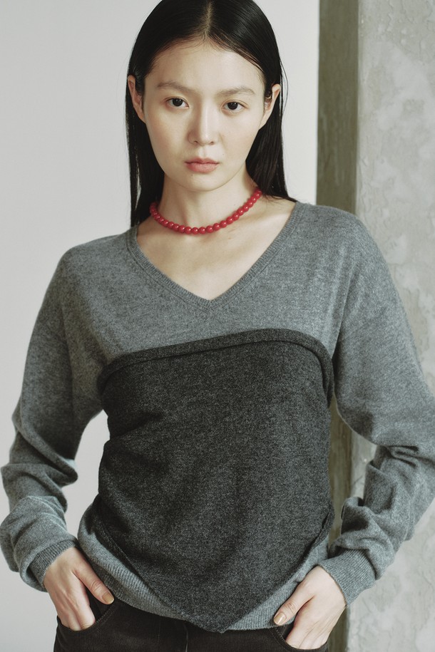 REPLAIN - 스카프/머플러 - CASHMERE 10 TRIANGLE MUFFLER_DARK GREY