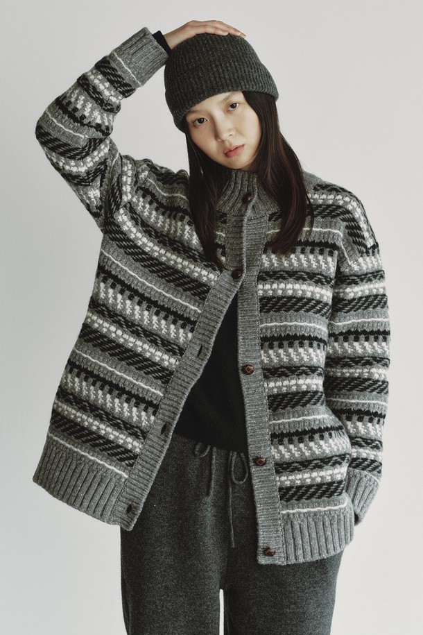 REPLAIN - 점퍼 - CHUNKY KNIT JUMPER_GREY